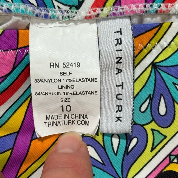 Trina Turk Women Peruvian Stripe Bikini Swimsuit Bottom Beach Pool Vibrant sz 10 - Picture 4 of 8